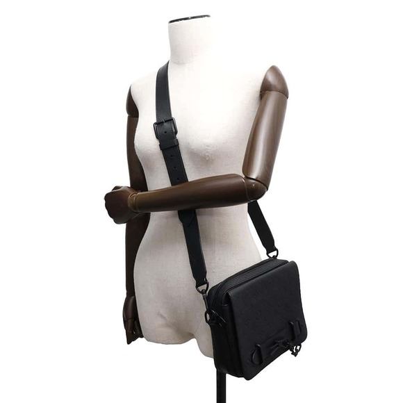 Louis Vuitton Shoulder Bag Taurillon Leather Steamer Messenger Black
